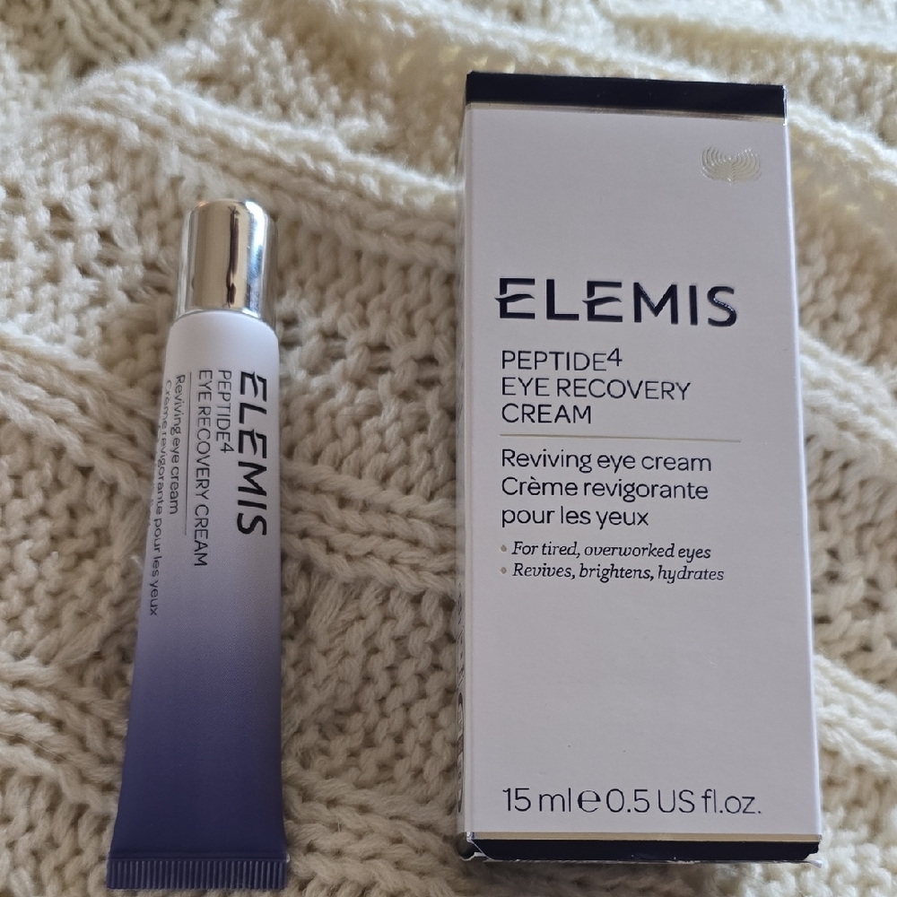 ELEMIS Peptide4 Eye Recovery Cream in purple and white